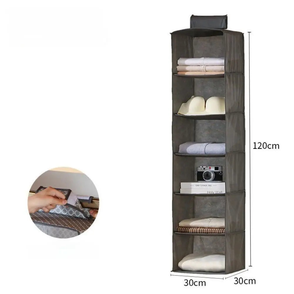 Multifunctional Foldable Hanging Storage Bags Closet Space Saving Multi Layer Organizer for Clothes Accessories and More