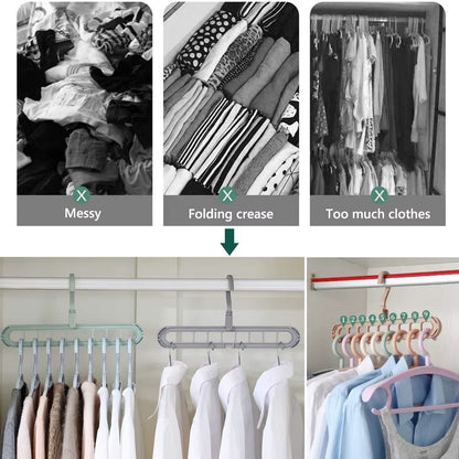 5/10Pcs Multi-Functional Foldable Drying Rack Scarf 9 Holes Closet Organizer Hanger Creative Plastic Storage Rotating