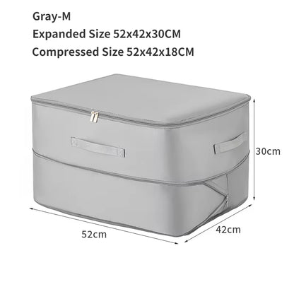 Large Compression Bag Quilt Clothes Closet Cabinet Organizer Storagepouch Ultra Space Saving Self Compression Organizer