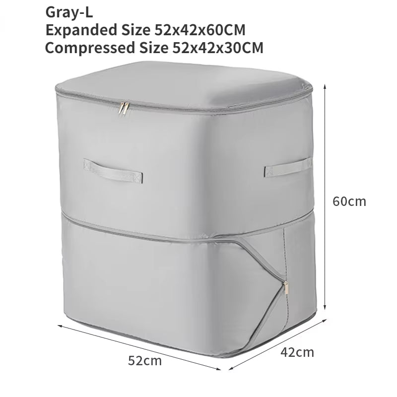 Large Compression Bag Quilt Clothes Closet Cabinet Organizer Storagepouch Ultra Space Saving Self Compression Organizer