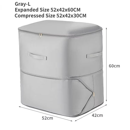 Large Compression Bag Quilt Clothes Closet Cabinet Organizer Storagepouch Ultra Space Saving Self Compression Organizer