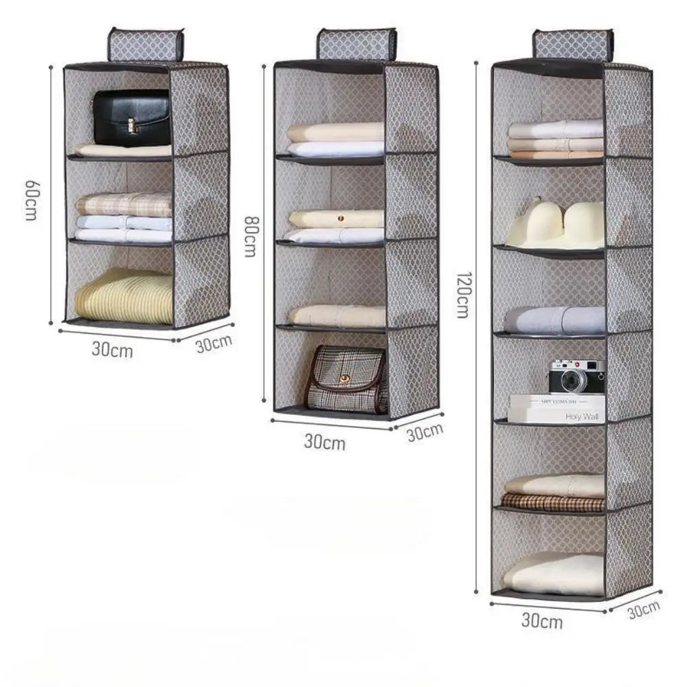 Multifunctional Foldable Hanging Storage Bags Closet Space Saving Multi Layer Organizer for Clothes Accessories and More