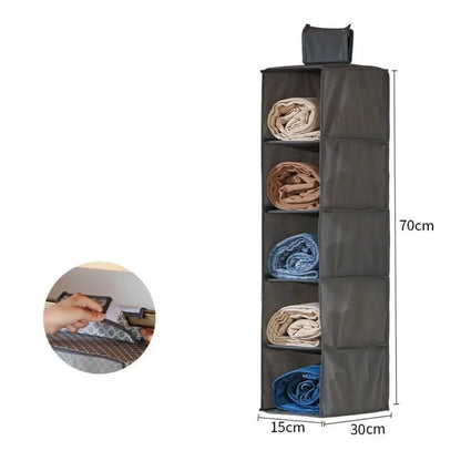 Multifunctional Foldable Hanging Storage Bags Closet Space Saving Multi Layer Organizer for Clothes Accessories and More