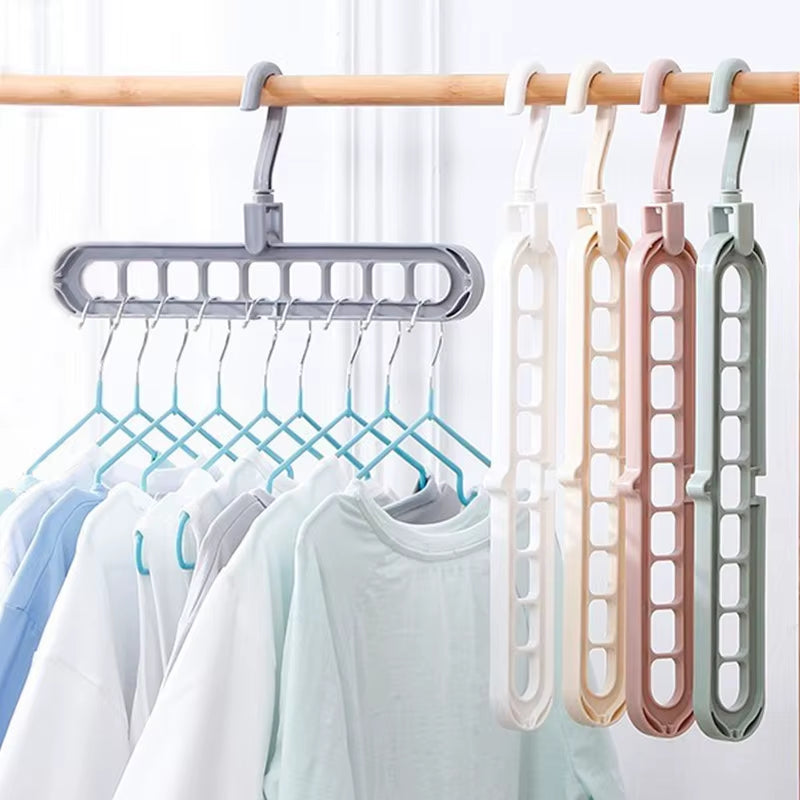 5/10Pcs Multi-Functional Foldable Drying Rack Scarf 9 Holes Closet Organizer Hanger Creative Plastic Storage Rotating