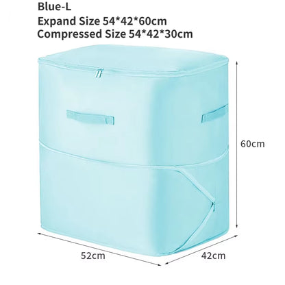 Large Compression Bag Quilt Clothes Closet Cabinet Organizer Storagepouch Ultra Space Saving Self Compression Organizer